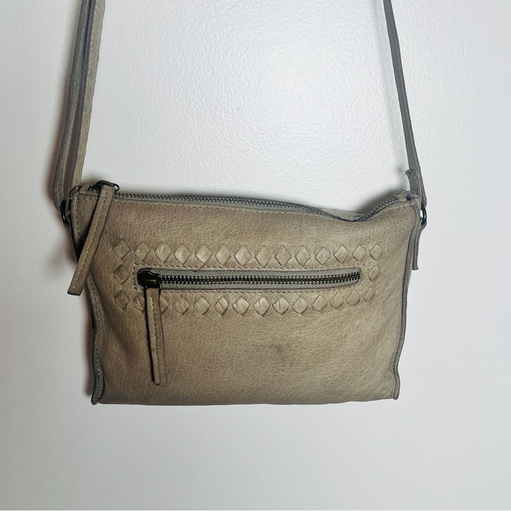 Day & Mood Leather Cream Crossbody Bag with Adjustable Strap, Boho, Festival